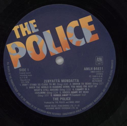 ★ The Police ‎ レコード LP The Police - Zenyatta Mondatta, Vinyl Record Album LP, Sting